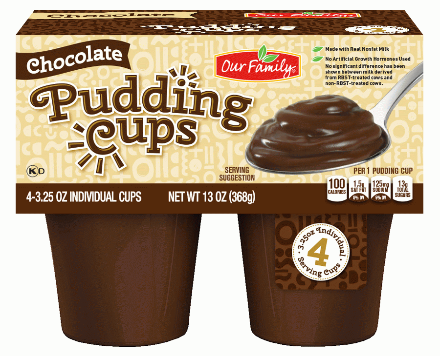 Our Family  chocolate pudding cups, 3.25-oz. Full-Size Picture